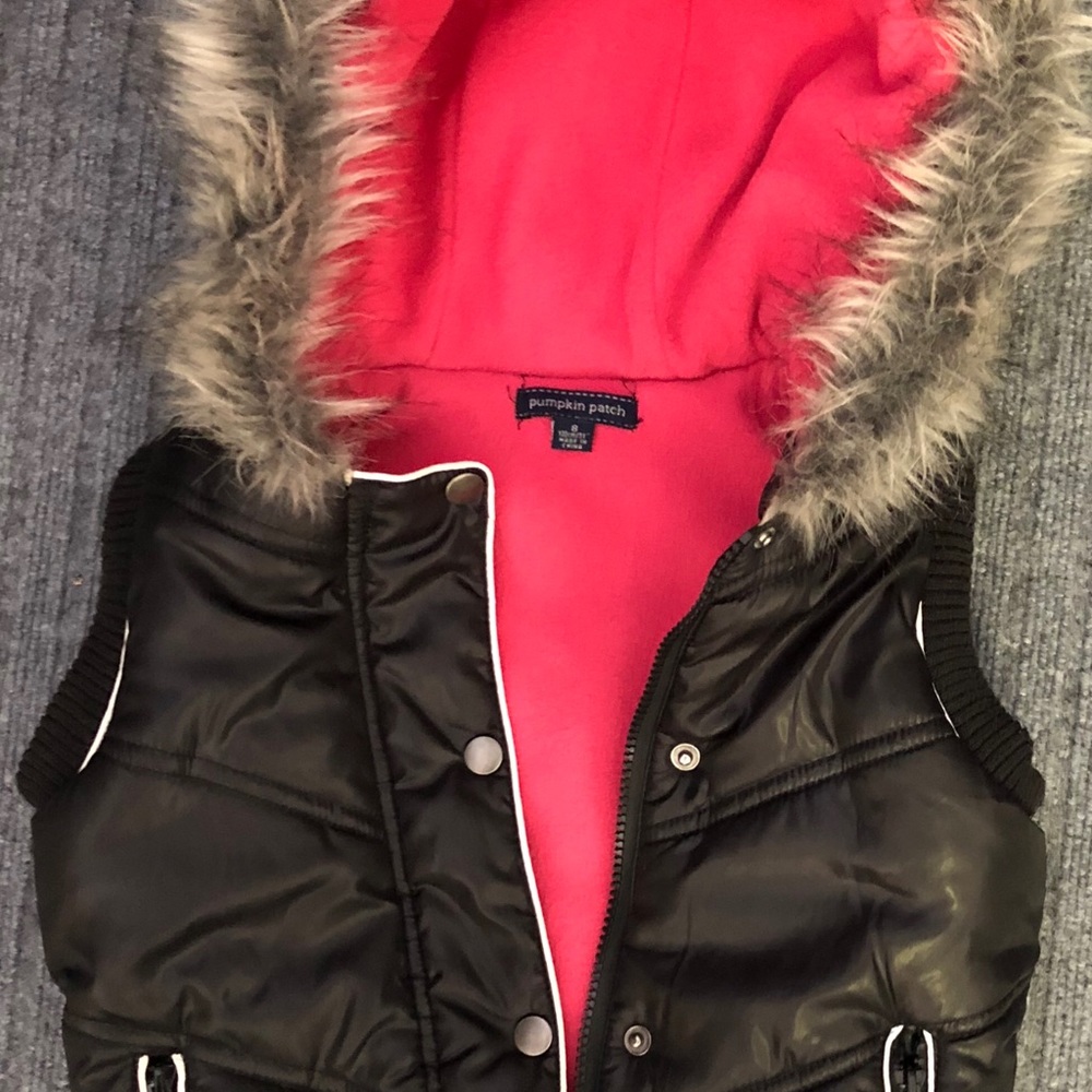 Pumpkin Parch puffer vest with hood